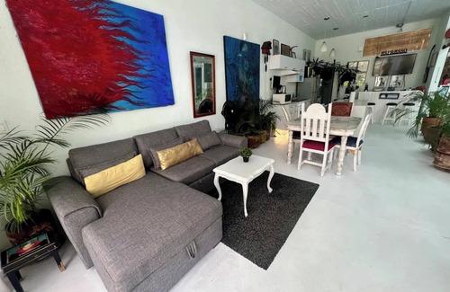 Oaxaca House | Two story high ceiling loft with heated pool