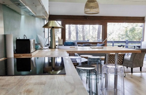Lacanau Ski Chalet | Typical wooden chalet in the Marina, facing the lake