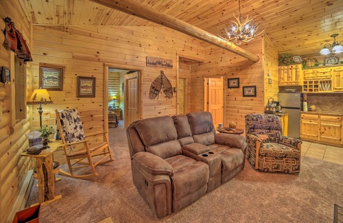 Manistique Cabin | Updated Manistique Log Cabin, Yard & Fire Pit