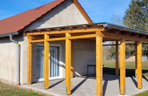 Roggentin House | Vacation home in a quiet location with field view near Lake Leppinsee