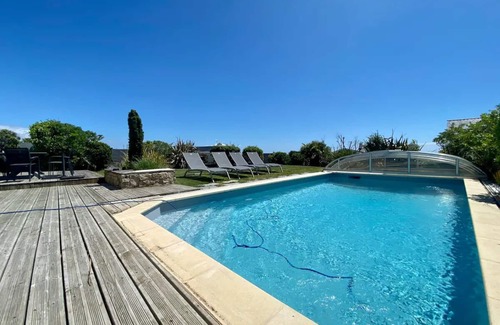 Clohars-Carnoet Villa | Villa 10 persons SEA VIEW with CHIMNEY and SAUNA 500m BEACH