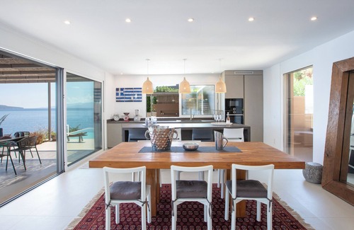 Evgiros Villa | Villa Arkoudaki: Luxurious 8-Bedroom Escape with Infinity Pool & Sea Access