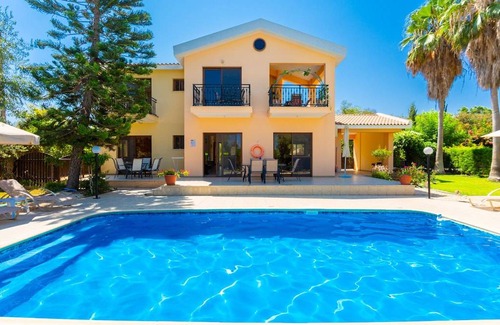 Latchi Villa | Villa Halima Alexandros: Large Private Pool, Walk to Beach, Sea Views, A/C, WiFi