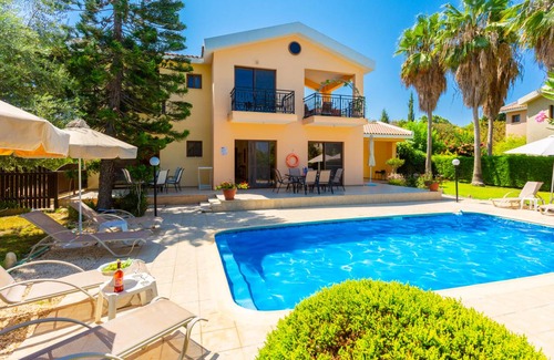 Latchi Villa | Villa Halima Alexandros: Large Private Pool, Walk to Beach, Sea Views, A/C, WiFi