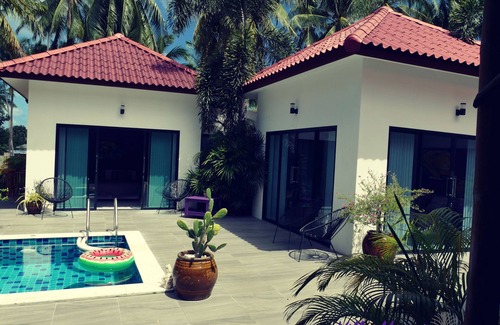 Ko Pha-ngan Villa | Villa Manni private pool and coconut trees