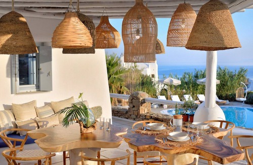 Platis Gialos Villa | Villa Rea Sea View Private Pool ideally for family