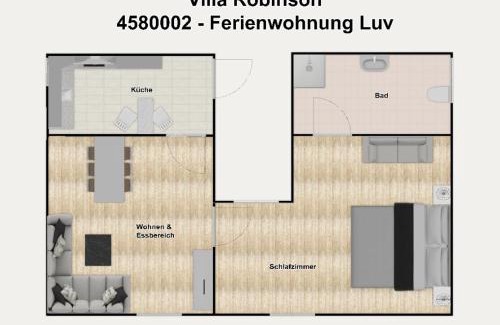 Borkum Apartment | Villa Robinson - Ferienwohnung Luv