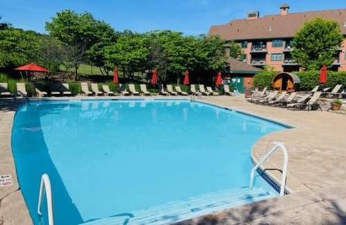 Vernon Condo | Water Park (Next Door) Pool Hot Tubs Sauna Gym Distant Mountain Views #345