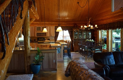 Sagle House | Waterfront Log Home | Private Dock | Expansive Beautiful Yard and Gardens