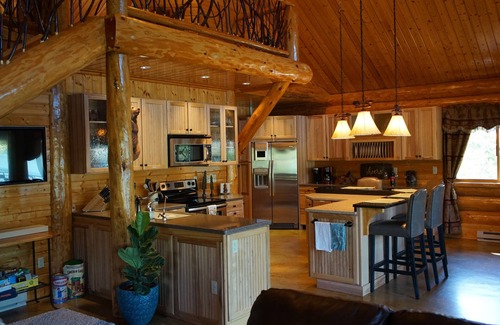 Sagle House | Waterfront Log Home | Private Dock | Expansive Beautiful Yard and Gardens