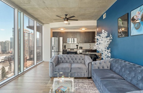 Midtown Condo | Wellness Themed! 2BR/2BA High Floor Condo King Bed & Free Parking! City Views!