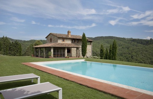 Gaiole in Chianti Villa | Wonderful villa for 16 guests with A/C, private pool, WIFI, TV, patio and panoramic view