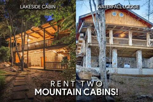 2 Cabins on Private Pond Sleeps 30 Sauna Hot Tub