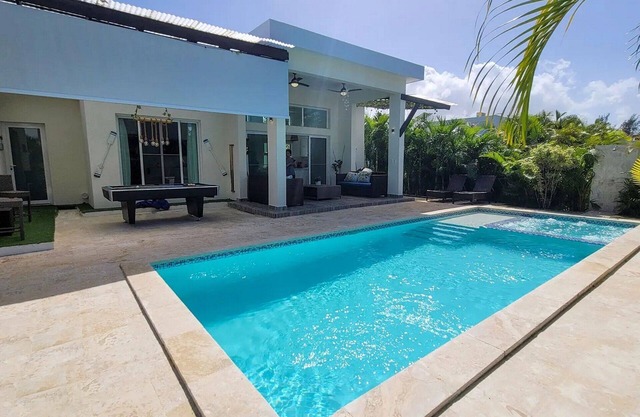 2BD villa with pool in beachfront resort, fully loaded