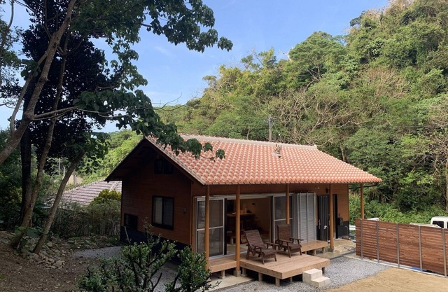 A house in the forest, with a large garden for barbecue and a nearby river to play as much as you like.