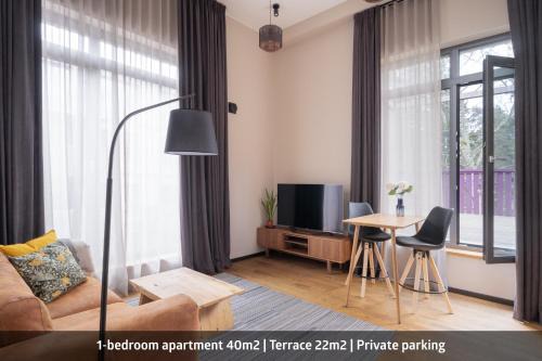 Apartments with private parking & terrace