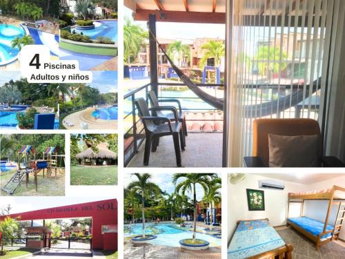 "Apto 2 Habit, 4 piscinas, Dcto GENIUS, Check in-out extendidos, a 1 cuadra del parque -Ciudadela del Sol-"