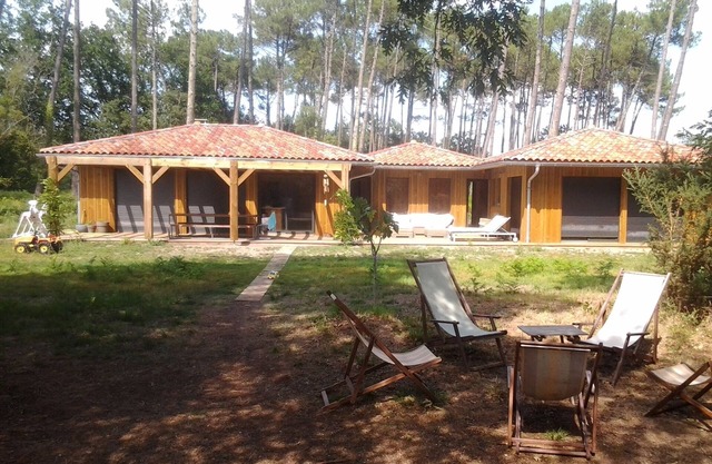 Architect house and sheepfold in the woods on a 5000 m ground close to the ocean