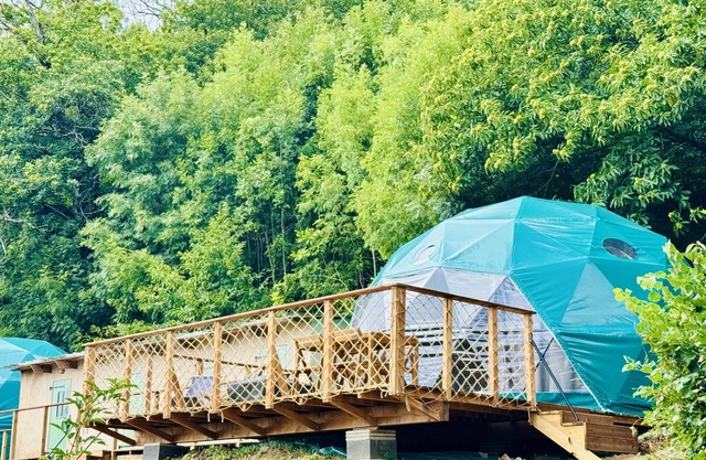 Bambou Dome - Cosy dome with panoramic mountain views, surrounded by beautiful nature