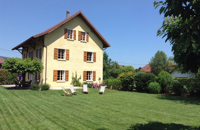 Beautiful family home , big lawned garden with stunning views across mountains