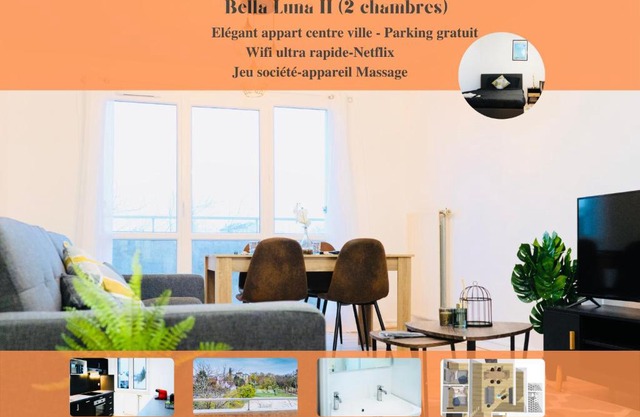 Bella Luna II - Elégant appartement centre ville - Parking gratuit - Wifi ultra rapide-Appareil Massage-Netflix-Jeu société