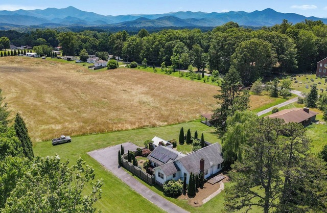 Blue Ridge mountain views over a flowing meadow, hot tub, stars, private garden