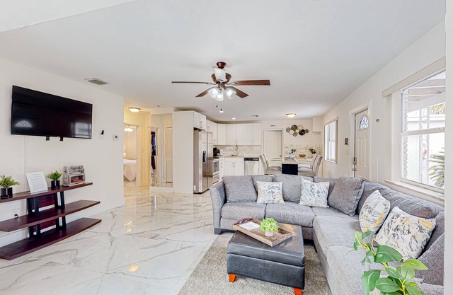 Breezy dog-friendly home near Deerfield Beach with private pool, lawn, fast WiFi