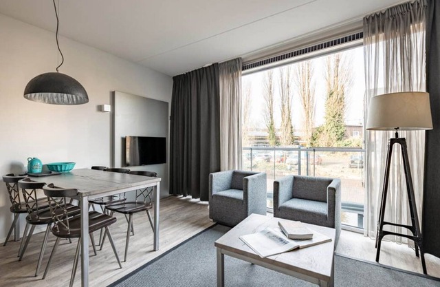 Bright and modern two bedroom apartment with canal view.