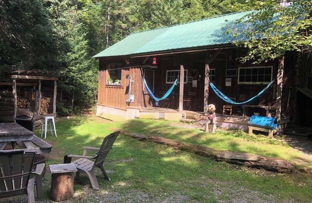 Cabin-7 minutes to Ski Stratton-Woodstove-Firepit-Brook On Property-Views-Dog OK