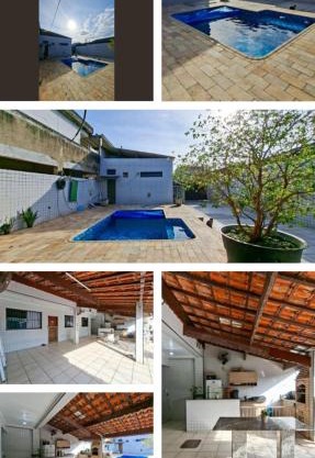 Casa com piscina, churrasqueira, estacionamento