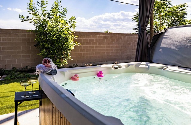 Colorful Comfort with Hot Tub Retro Arcade Fire Pit Games