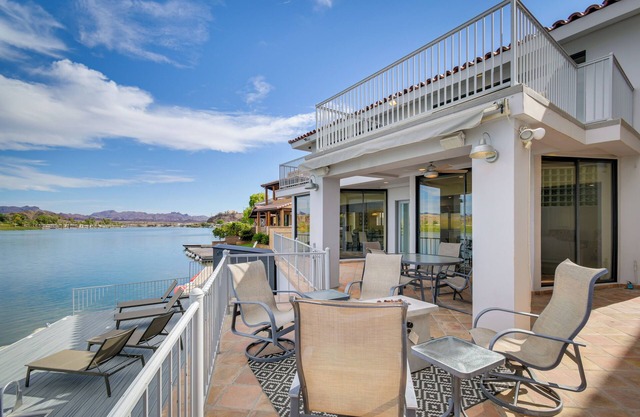 Contemporary Parker, AZ Riverfront Home with Boat Dock and Jet Ski Slips
