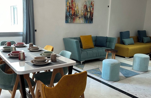 Cosy 2-bedroom apartment with Old City view, AC, WiFi in Tangier