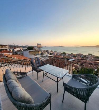 Courtyard Home w Lesvos Island View