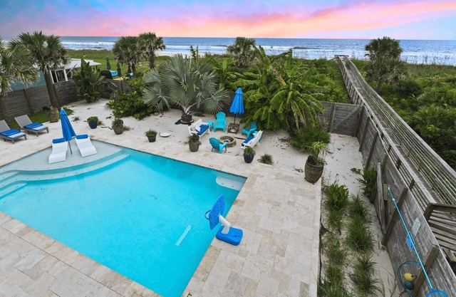 Direct Beach Access - Oceanfront Pool & Firepit