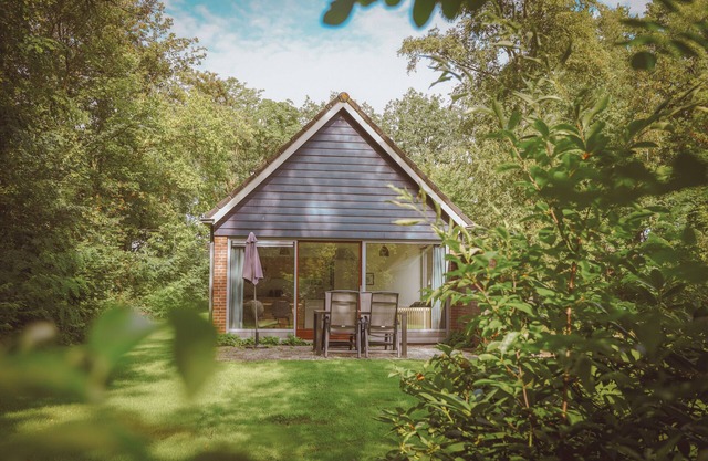 Enjoy a comfortable stay in the Bungalow Berkel Plus for 2 people at De Sallandshoeve Holiday Park, perfect for nature lovers and those seeking peace and quiet.