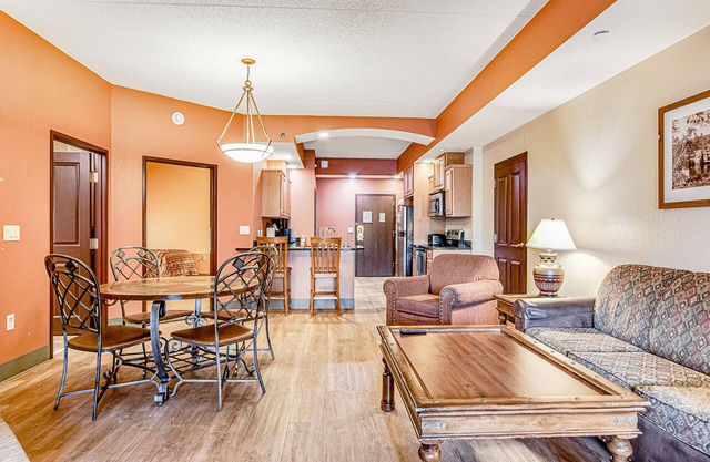 Exciting condo with water park, fireplace, hot tub, & central AC