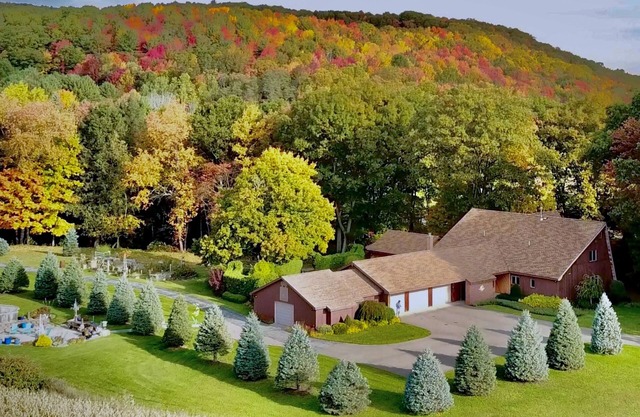 Finger Lakes sanctuary with hot tub, sauna, game room, grill, firepit, & views