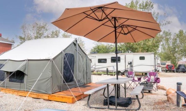 FunStays Glamping Setup Tent in RV Park #4 OK-T4