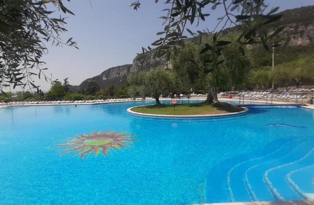Garda Lake and swimming pool