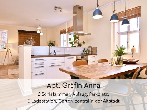 GRÄFIN ANNA - Design-Apartment mit 2 Schlafzimmer - in der historischen Hinterburg Schlitz - mit Aufzug, Parkplatz & Garten - nahe Fulda und Bad Hersfeld