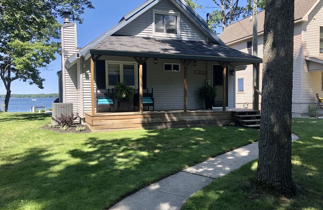 Great lakefront property on Manistee Lake with recently remodeled patio area.