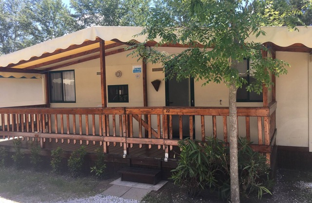 Italy mobile home on Tuscan coast at famlie Camping near Sea, Pisa
