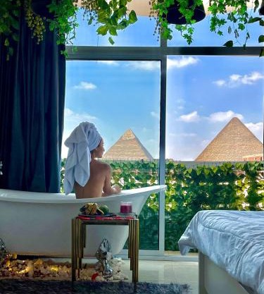 Jacuzzi pyramids view