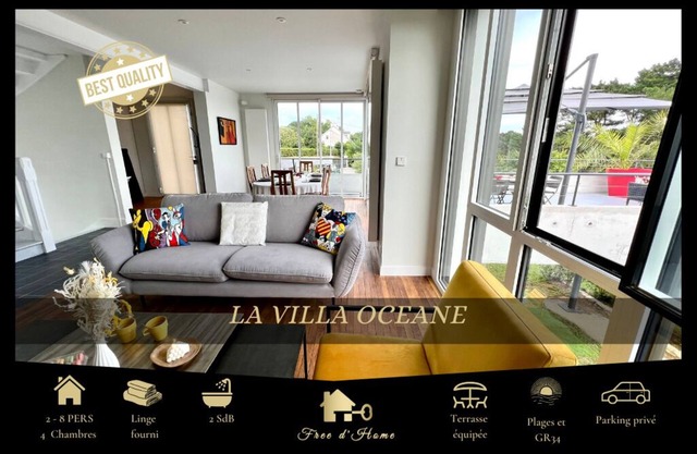 La Villa Océane, Elegante, Plages, Gr34, 2-8 Pers