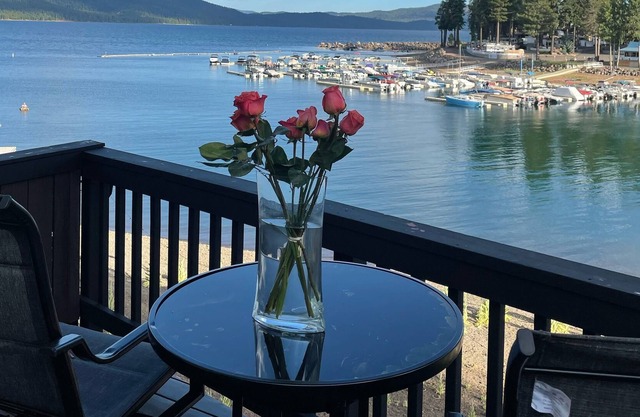 Lakefront Cabin, Boat slip, King bed, Seasonal Beach & Great View!