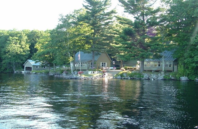 Landmark 3 Camp Estate with Private Beach and Pier in Belgrade Lakes, Maine