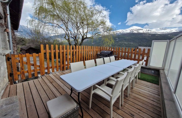 Large mountain village house with heated pool