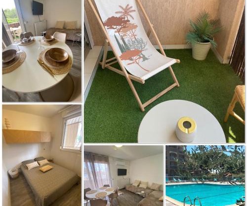 Le Santorin T2 climatisé parking piscine