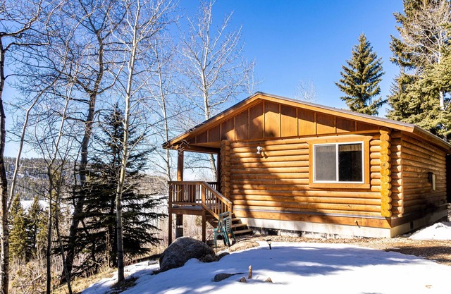 Log cabin in the National Forest, near ski lift! Full restaurant/bar on site.